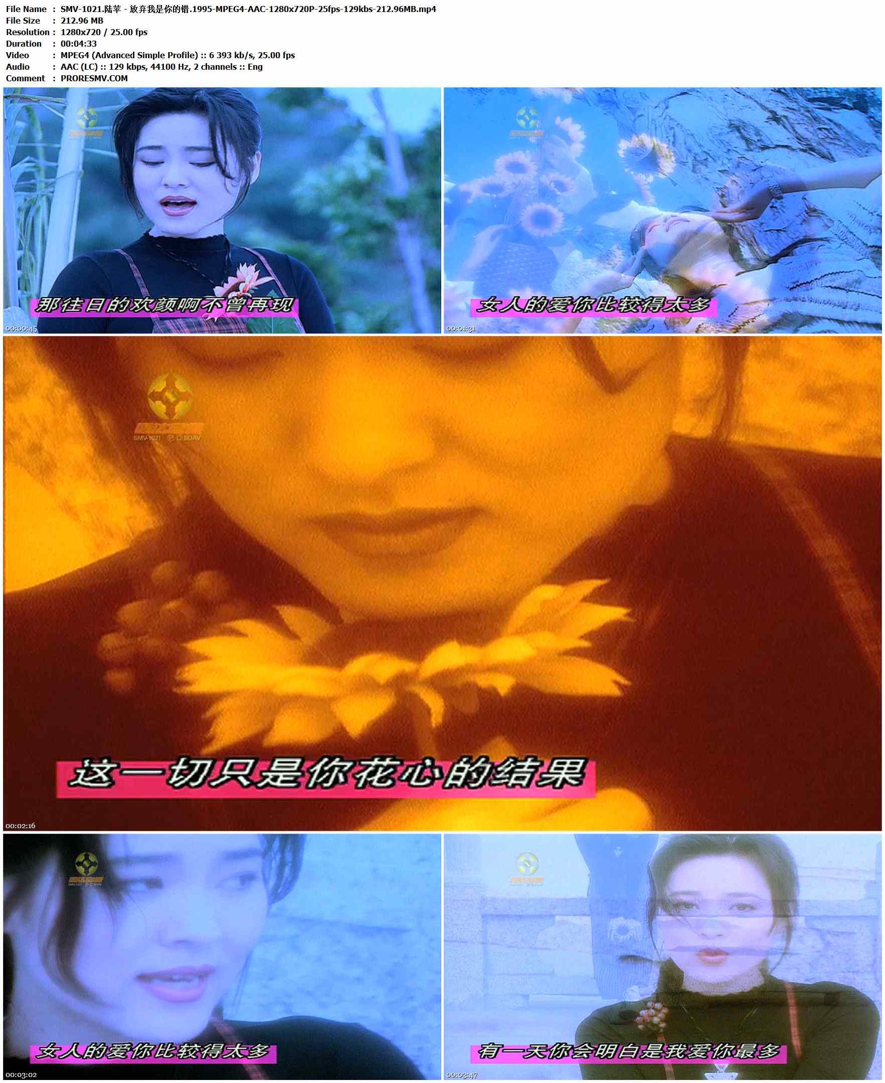 SMV-1021.陆苹 - 放弃我是你的错.1995-MPEG4-AAC-1280x720P-25fps-129kbs-212.96MB官方MV_高清MV